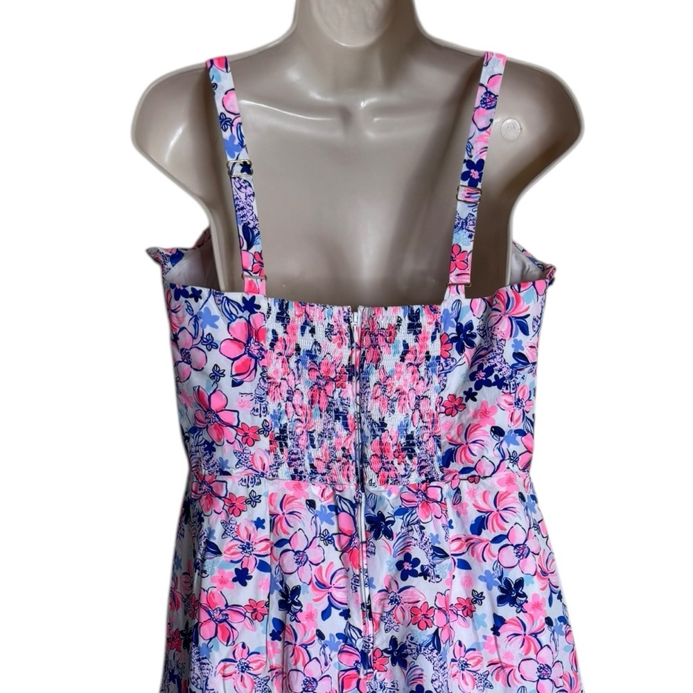 Lilly Pulitzer Neola Romper Poplin Cotton Ruffles size 12 - Picture 6 of 11